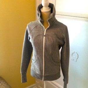 Lululemon Cowl Neck Gray Sweat Jacket 8
